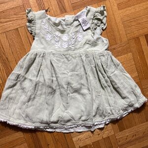 Rachel Zoe Light Green shirt with White Floral Detail